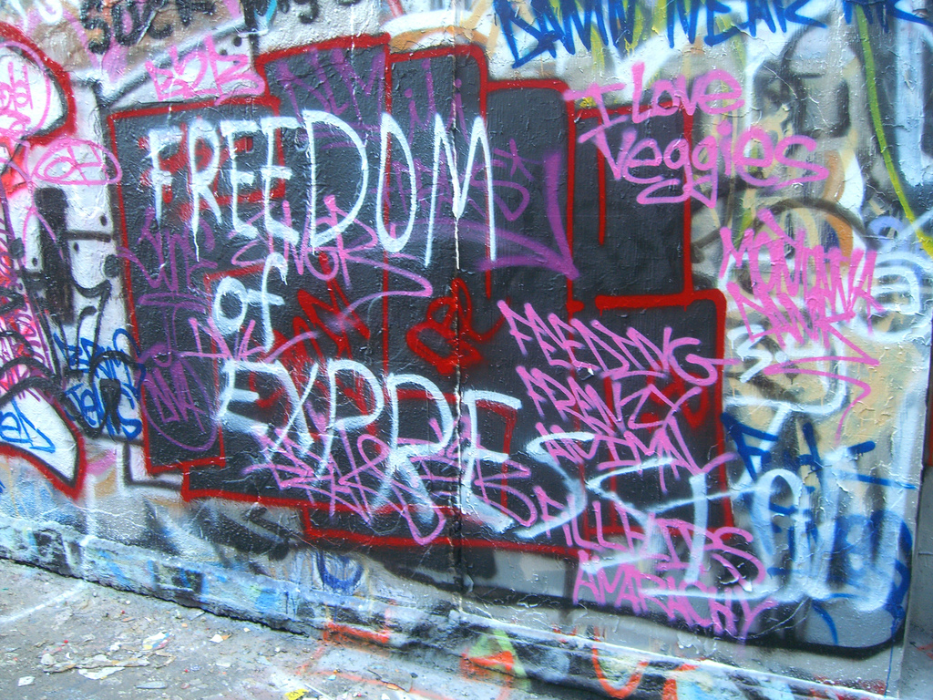 Wall written "Freedom of Expression